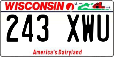 WI license plate 243XWU