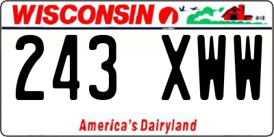 WI license plate 243XWW