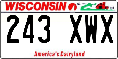 WI license plate 243XWX
