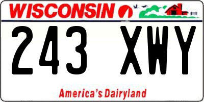 WI license plate 243XWY