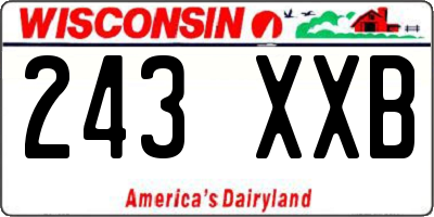 WI license plate 243XXB