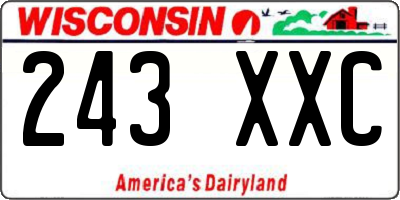 WI license plate 243XXC