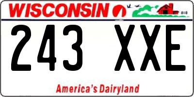 WI license plate 243XXE