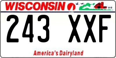 WI license plate 243XXF