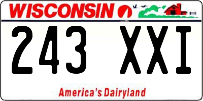 WI license plate 243XXI