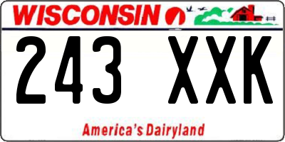 WI license plate 243XXK