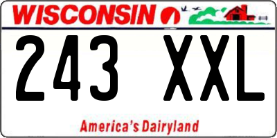 WI license plate 243XXL