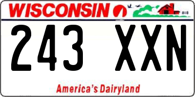 WI license plate 243XXN