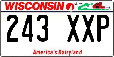 WI license plate 243XXP