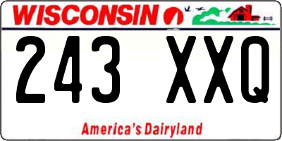 WI license plate 243XXQ