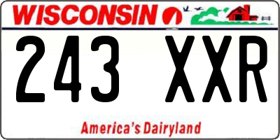 WI license plate 243XXR