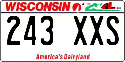 WI license plate 243XXS