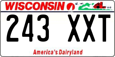 WI license plate 243XXT