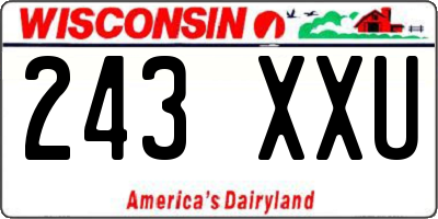 WI license plate 243XXU