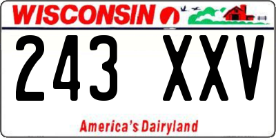 WI license plate 243XXV