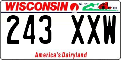 WI license plate 243XXW