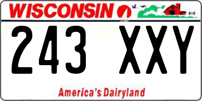 WI license plate 243XXY