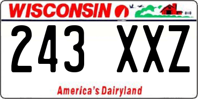 WI license plate 243XXZ