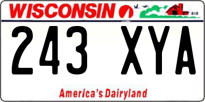 WI license plate 243XYA
