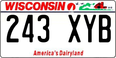 WI license plate 243XYB
