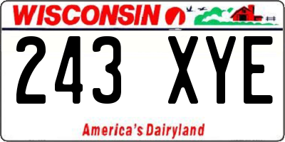 WI license plate 243XYE