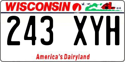 WI license plate 243XYH