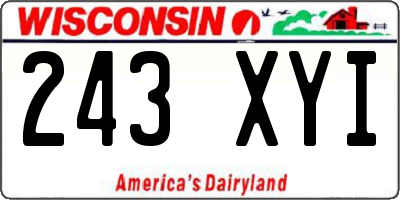 WI license plate 243XYI