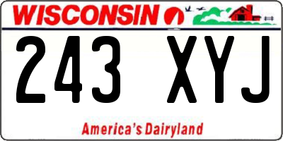 WI license plate 243XYJ
