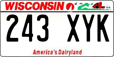 WI license plate 243XYK
