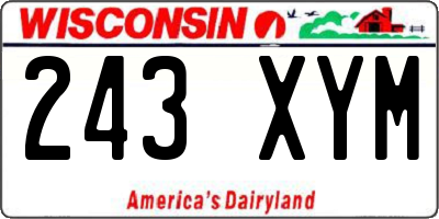 WI license plate 243XYM