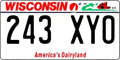 WI license plate 243XYO