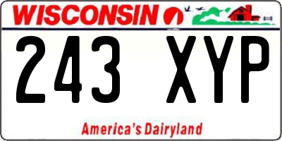 WI license plate 243XYP