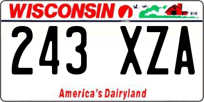 WI license plate 243XZA