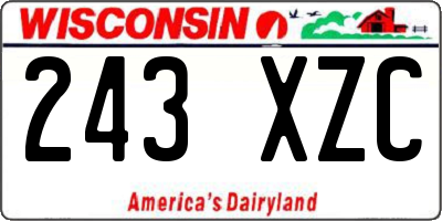 WI license plate 243XZC