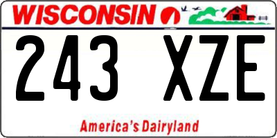 WI license plate 243XZE