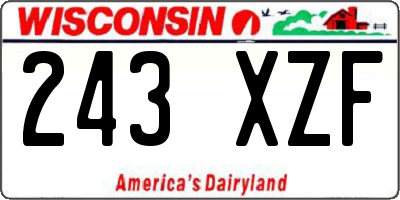WI license plate 243XZF