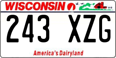 WI license plate 243XZG