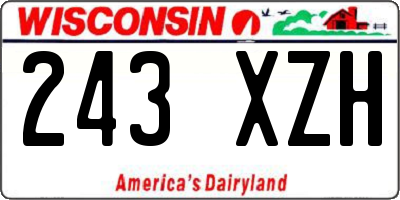 WI license plate 243XZH