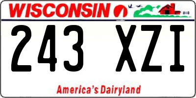 WI license plate 243XZI