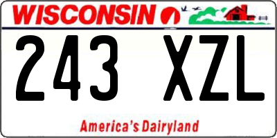 WI license plate 243XZL