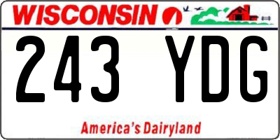 WI license plate 243YDG