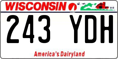 WI license plate 243YDH