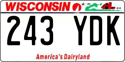 WI license plate 243YDK