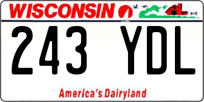 WI license plate 243YDL