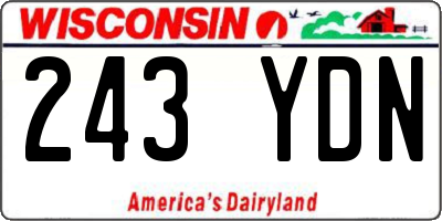 WI license plate 243YDN