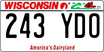 WI license plate 243YDO