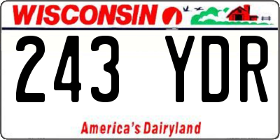 WI license plate 243YDR