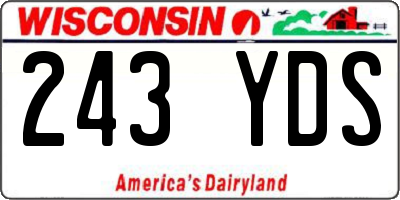WI license plate 243YDS