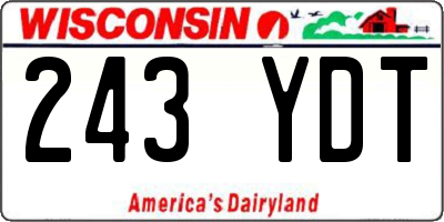 WI license plate 243YDT