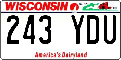 WI license plate 243YDU